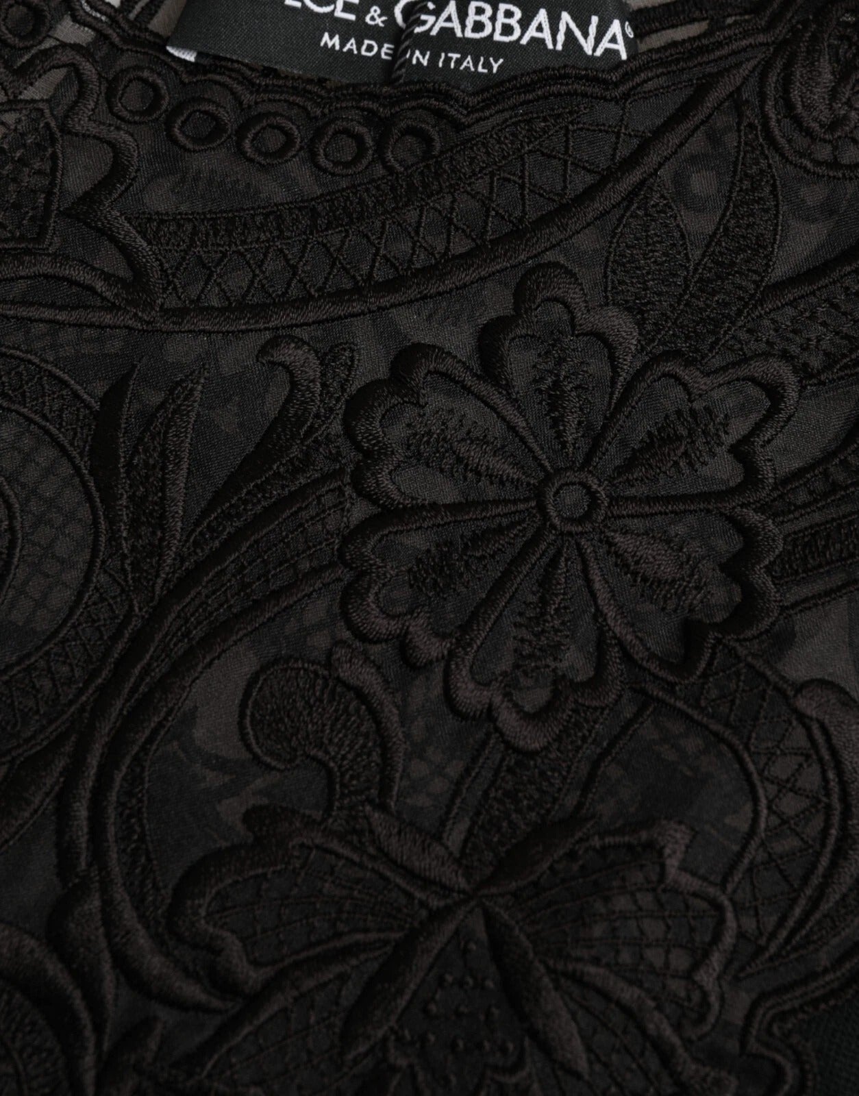 Dolce & Gabbana Black Silk Lace Trim Long Sleeves Blouse Top