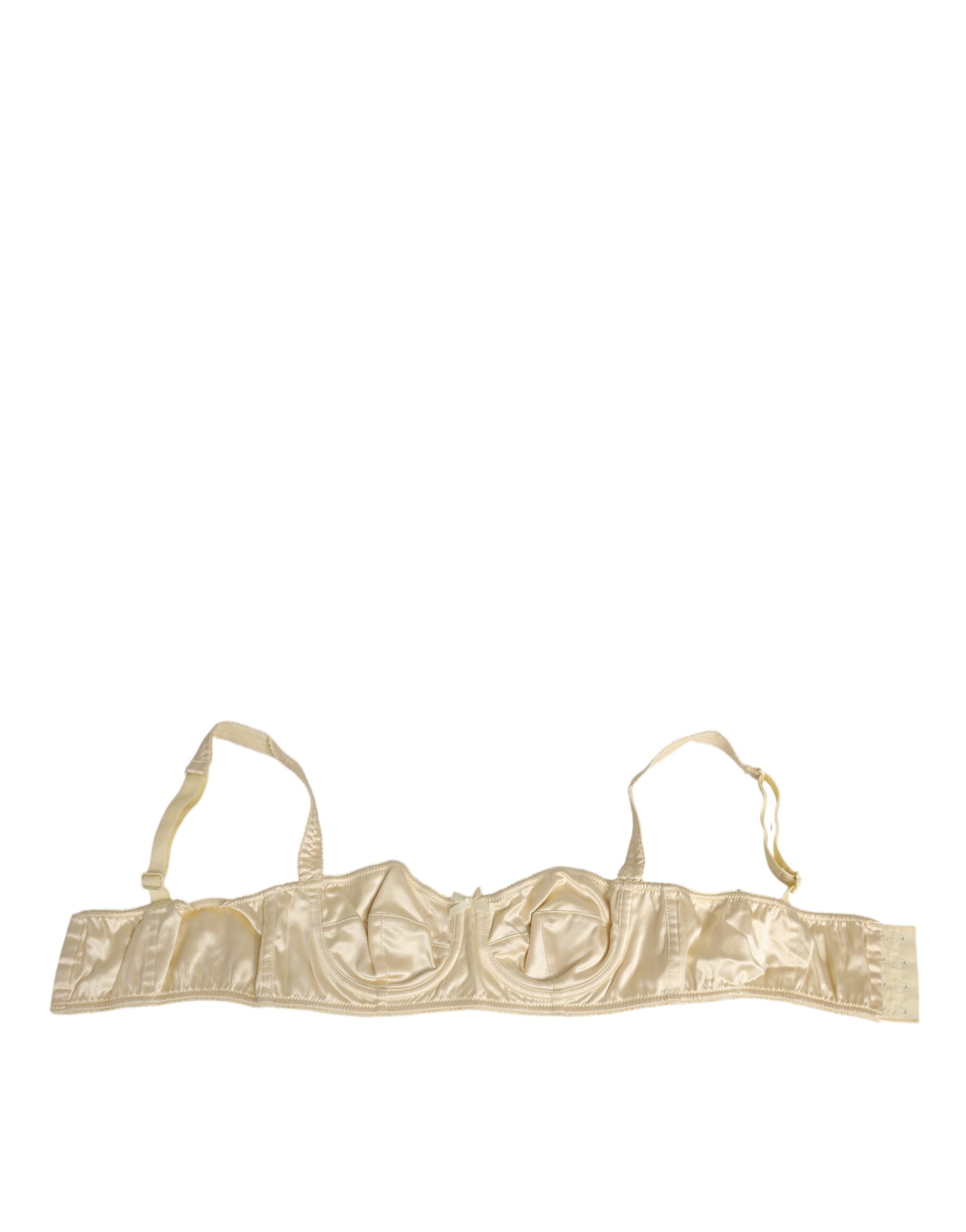 Dolce & Gabbana Cremefarbene Balconette-BH-Unterwäsche aus Satinmischung