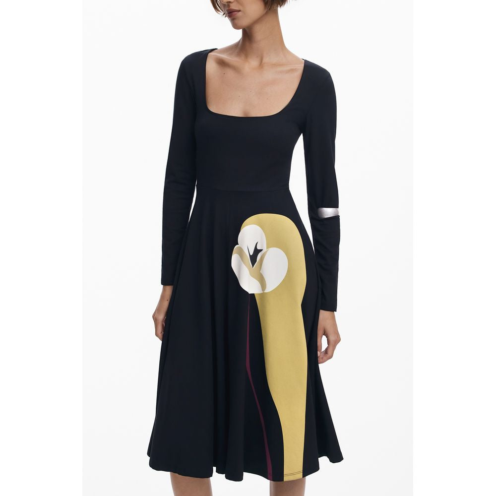 Desigual Schwarzes Baumwollkleid für Damen