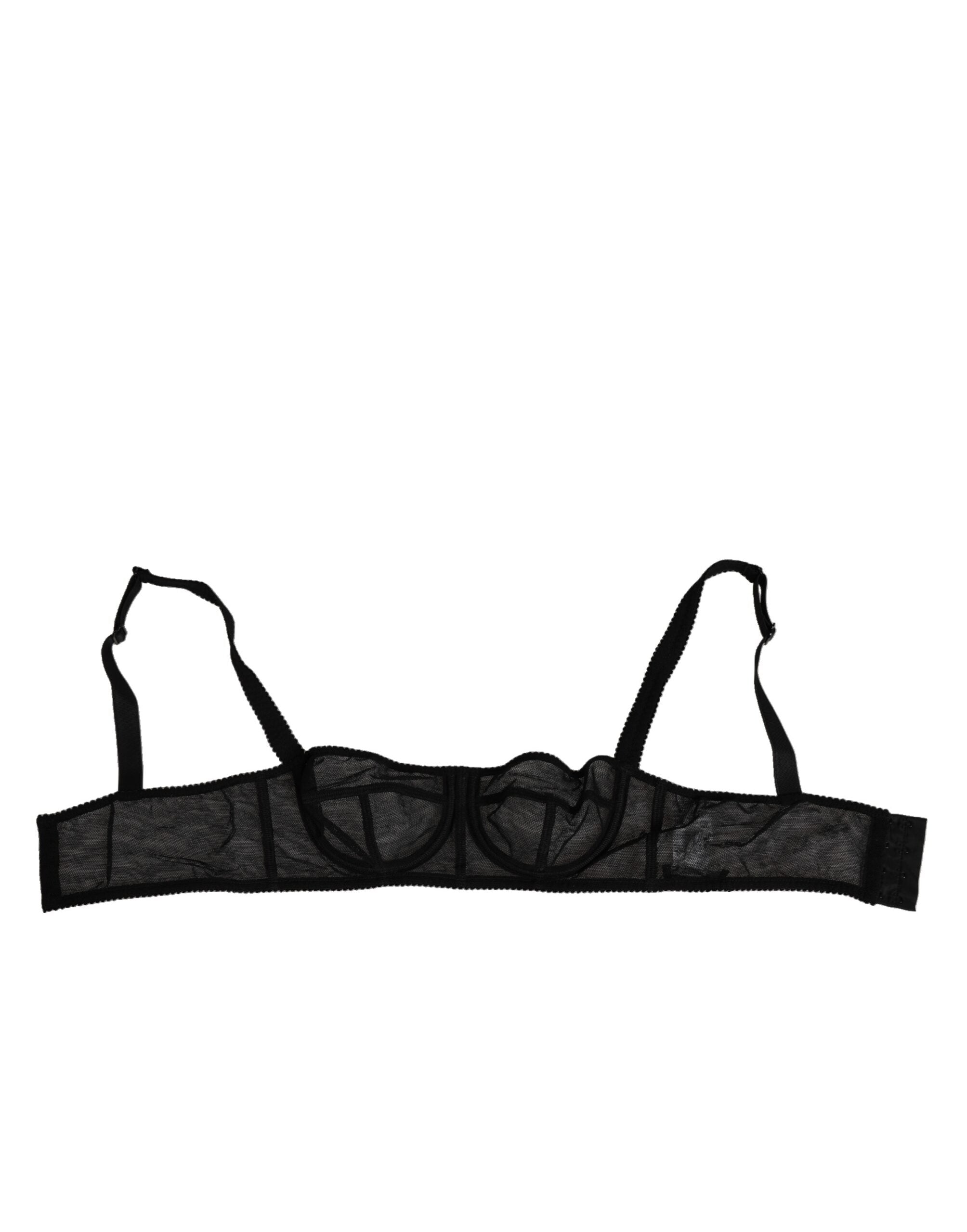 Dolce & Gabbana – Balconette-BH mit Bügel und Blumenmuster in Schwarz