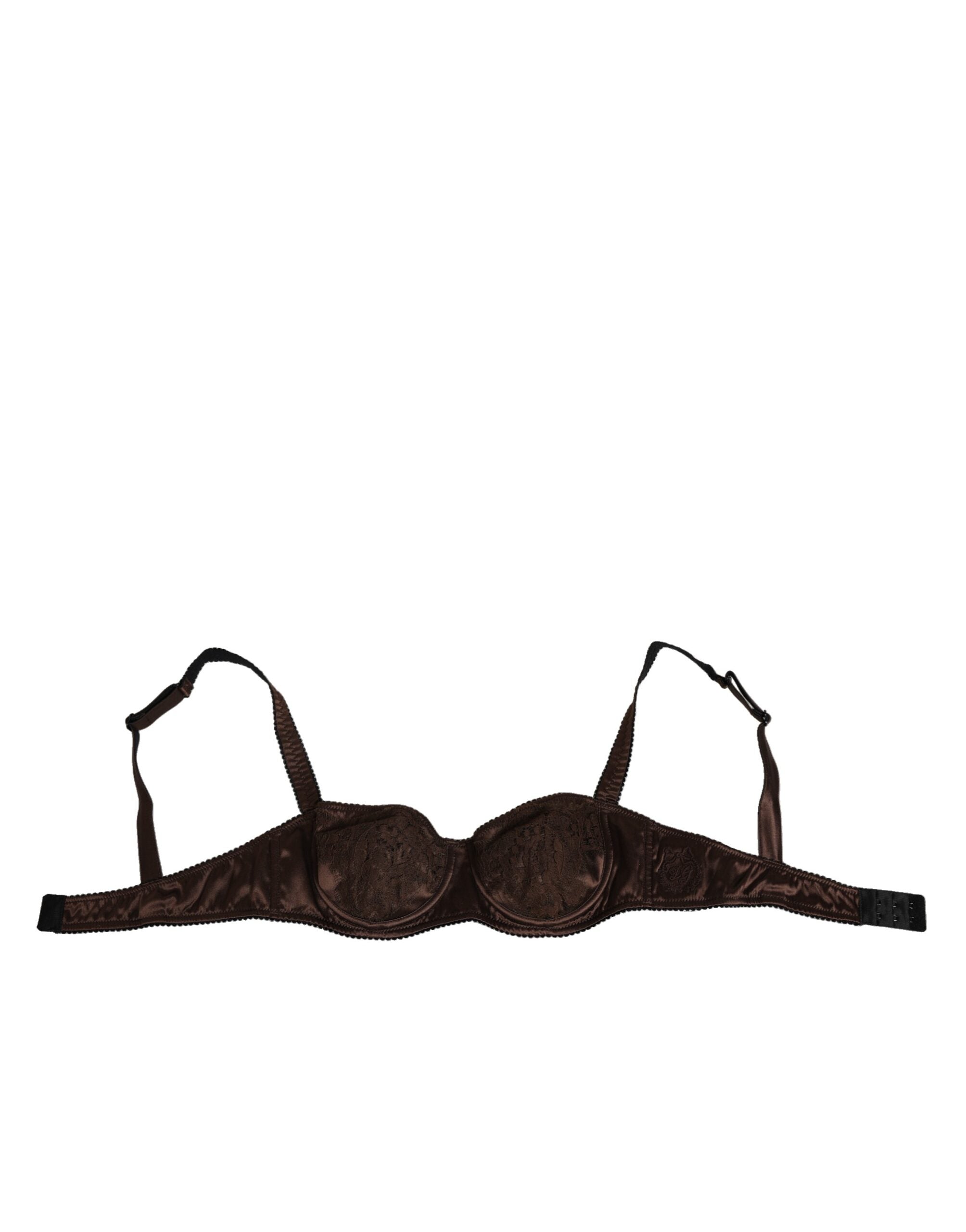 Dolce & Gabbana – Balconette-BH aus brauner Seide mit Bügeln