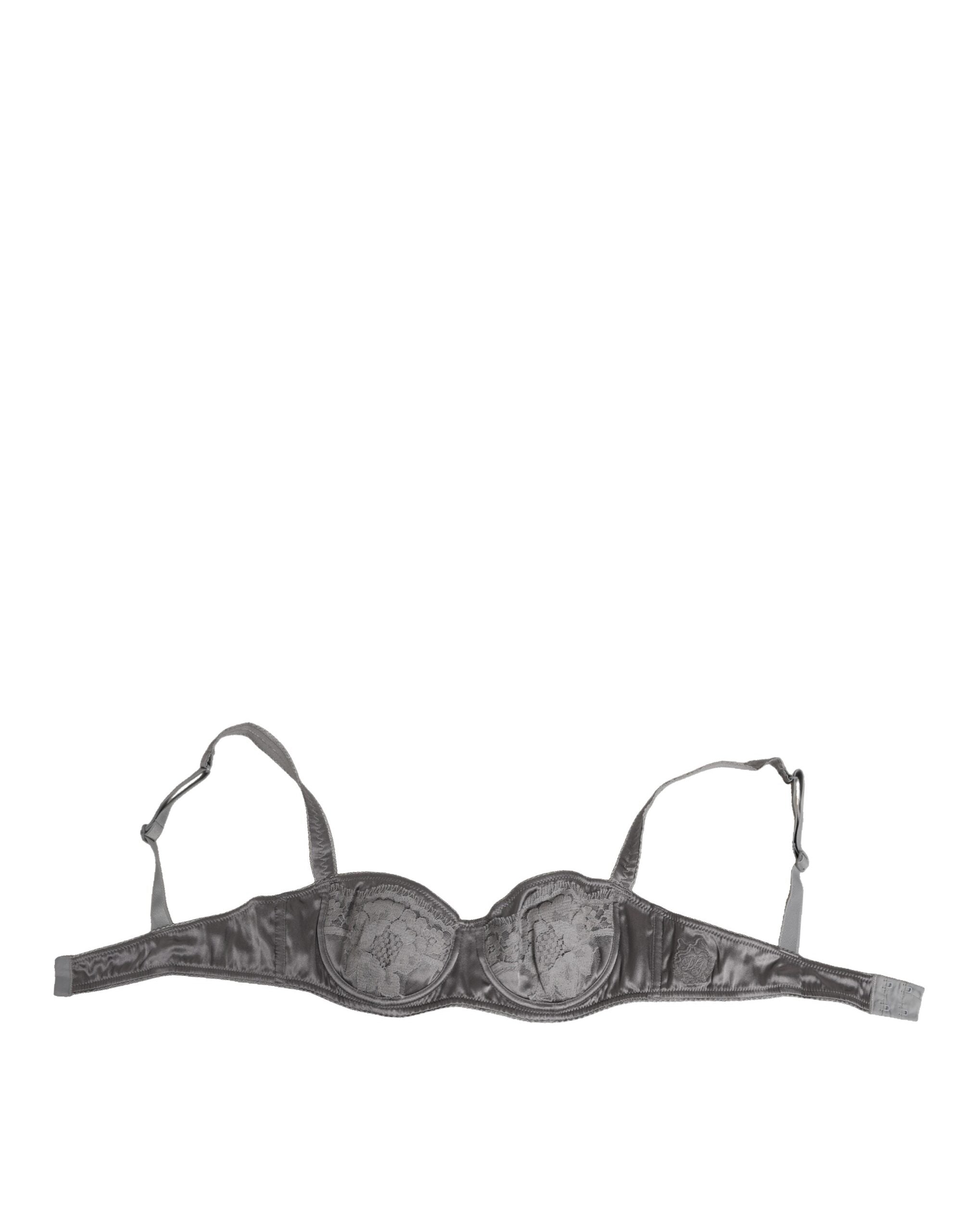 Dolce & Gabbana Graue Balconette-BH-Unterwäsche aus Seide mit Bügeln