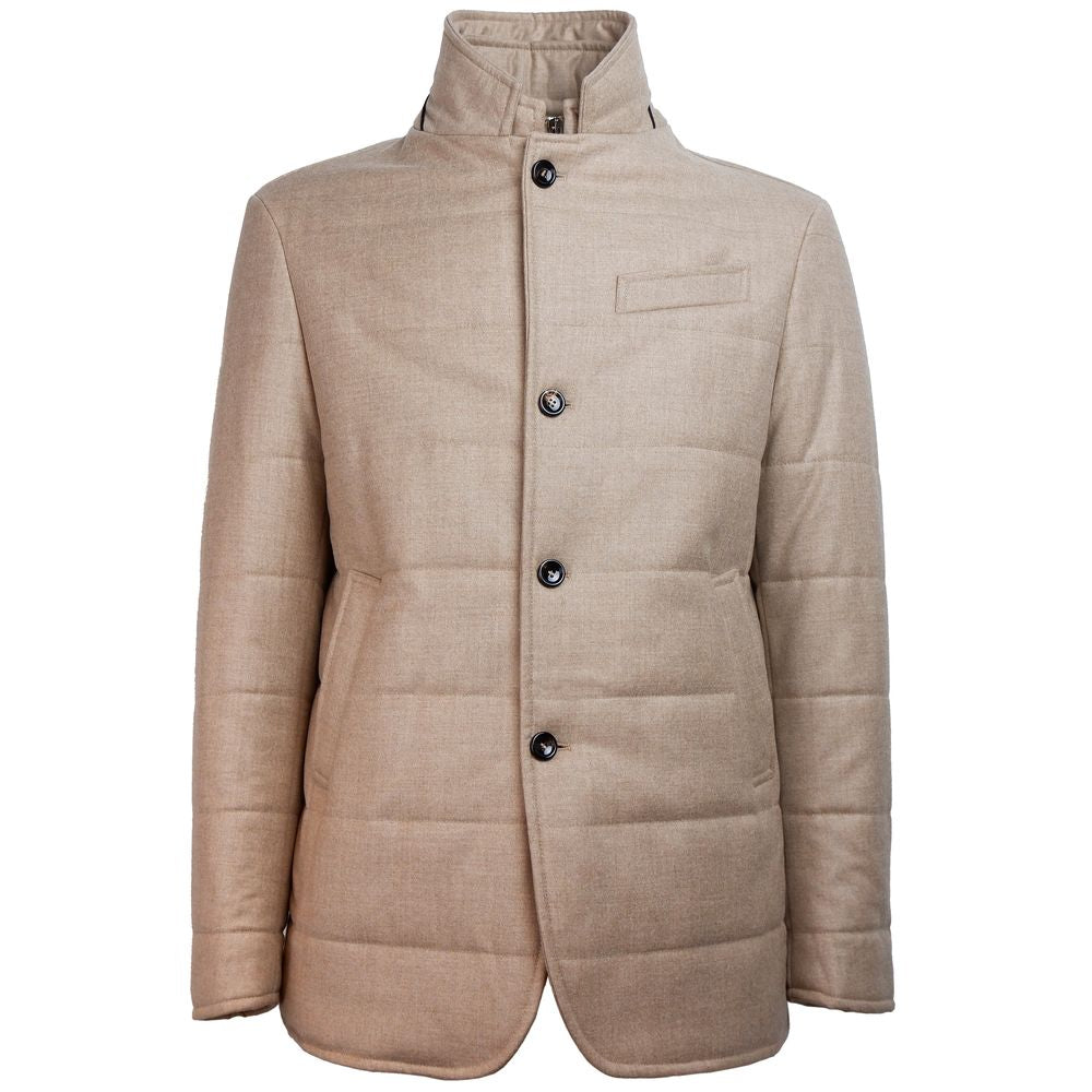 Beige Wolljacken & -mäntel Made in Italy