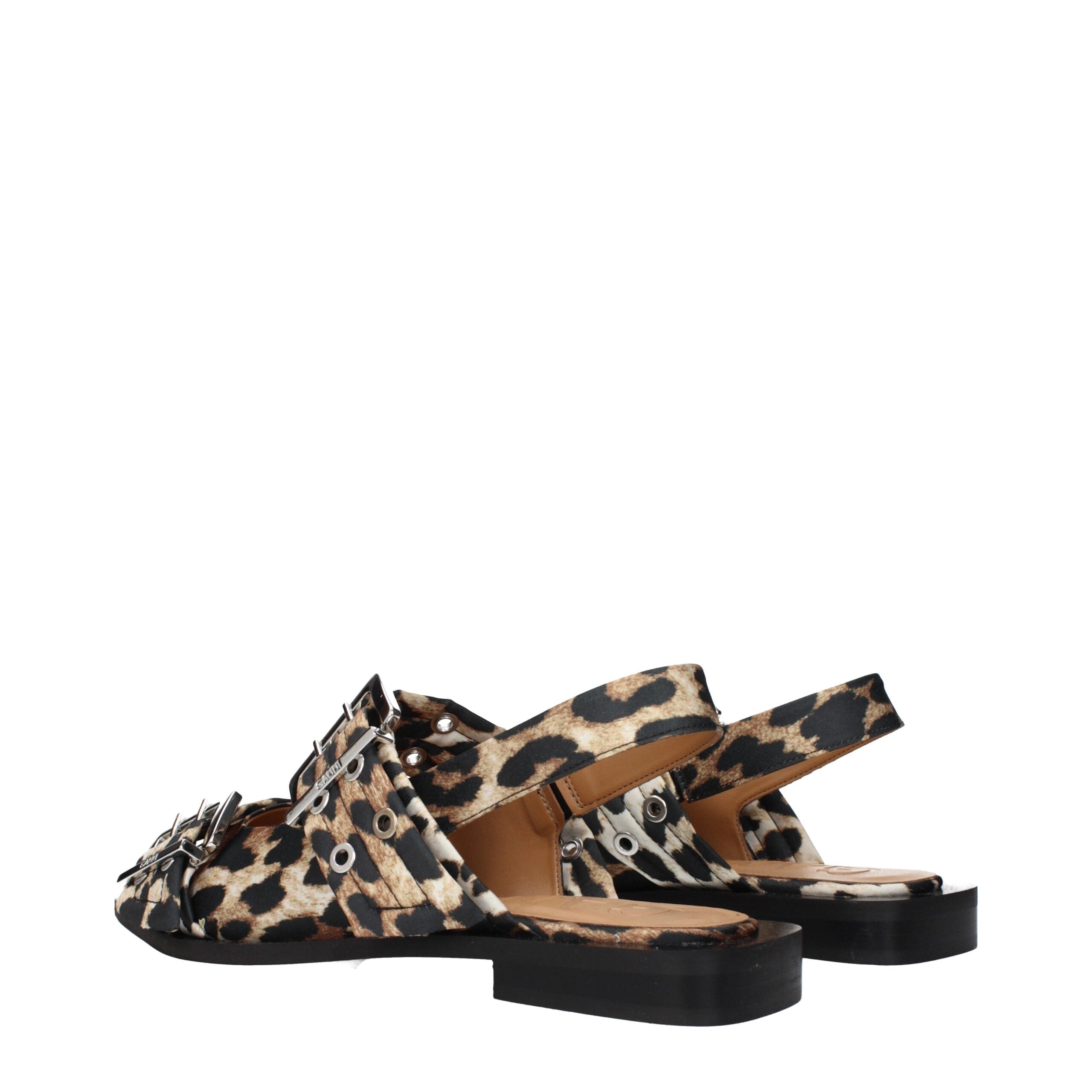 Ganni Brown Fabric Sandals