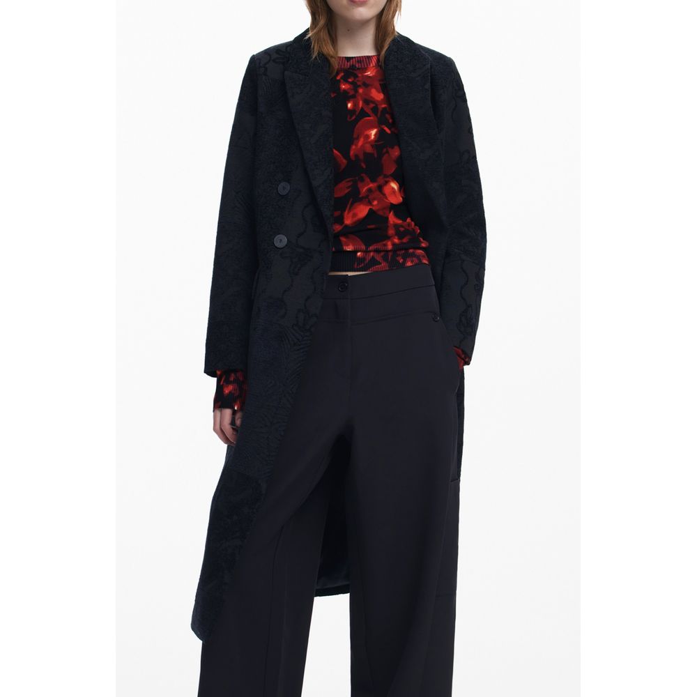 Desigual Schwarzer Polyester-Damenmantel