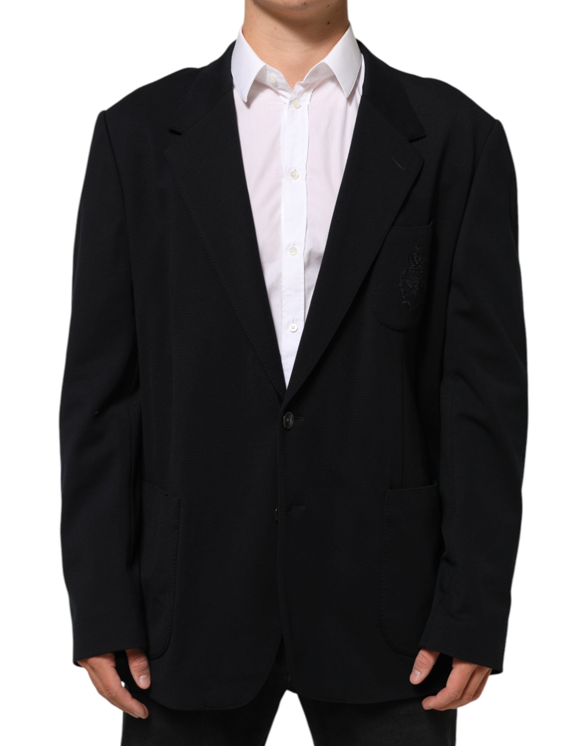 Dolce & Gabbana – Schwarzer Blazer aus Viskose mit 2 Knöpfen