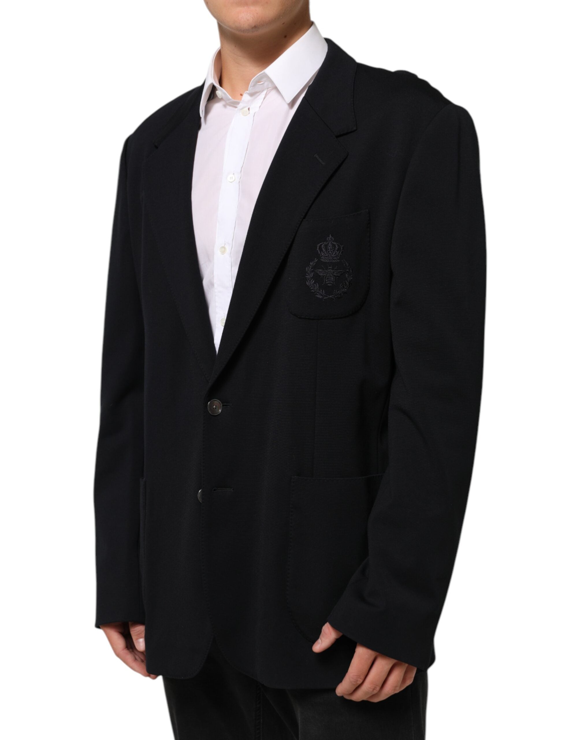 Dolce & Gabbana – Schwarzer Blazer aus Viskose mit 2 Knöpfen