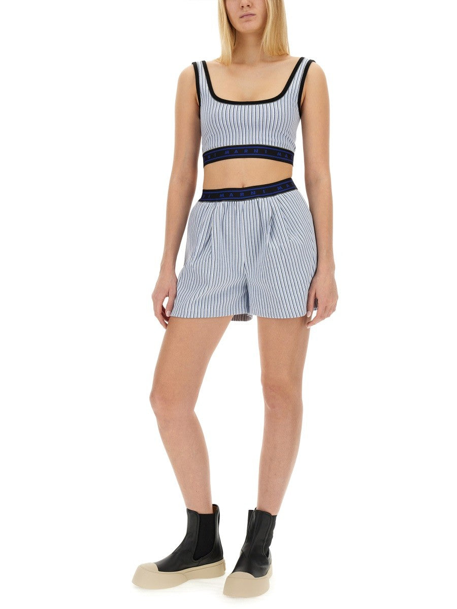 Marni BERMUDA SHORTS WITH STRIPE PATTERN