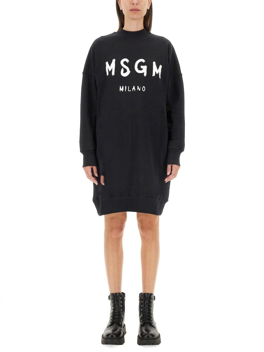 msgm BRUSHED LOGO DRESS