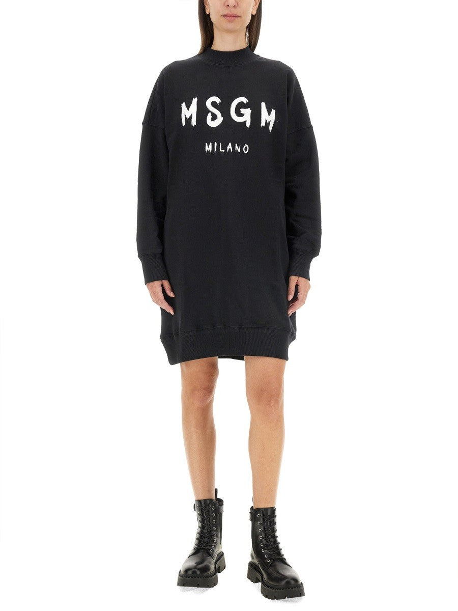 msgm BRUSHED LOGO DRESS