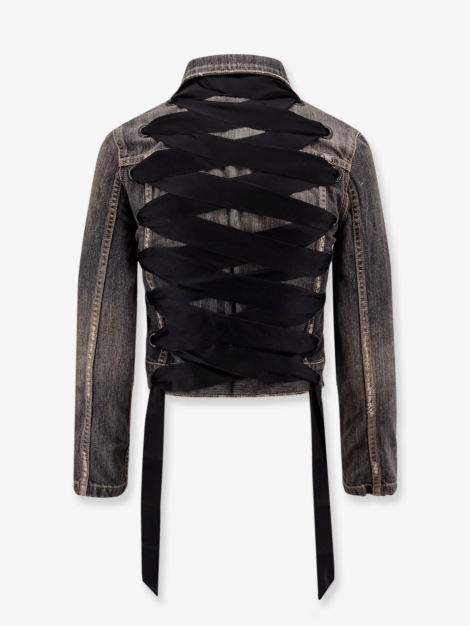 Balenciaga Denim jacket with satin laces