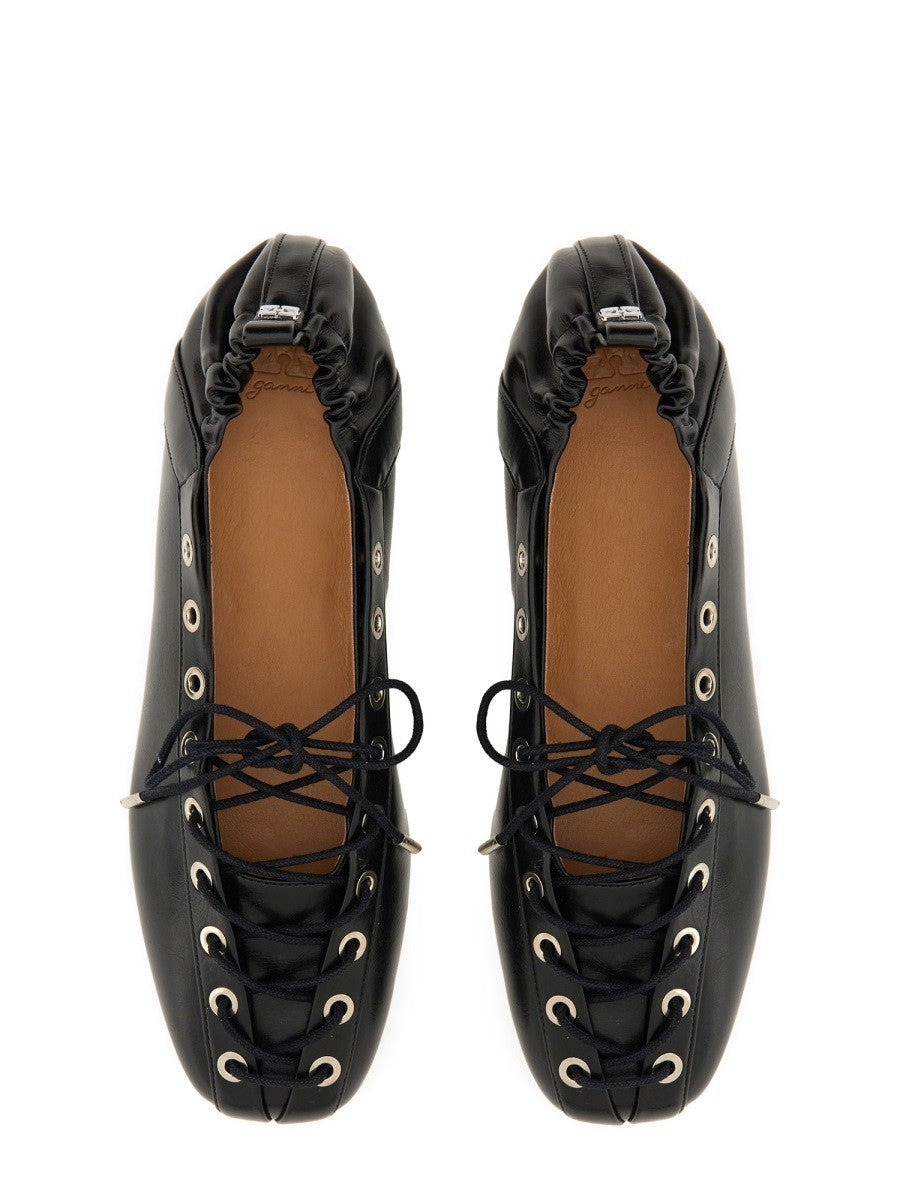 GANNI BALLERINA LACE-UP