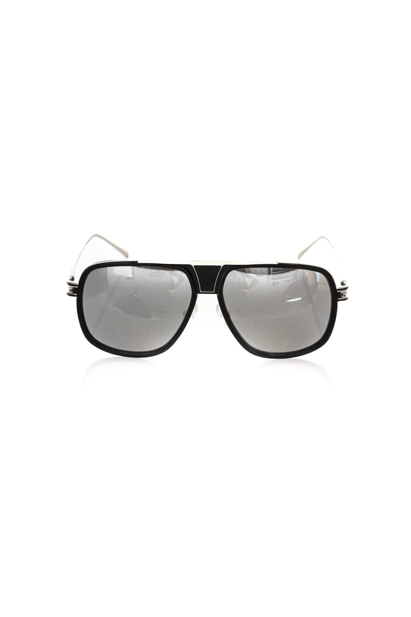 Stylish collection of designer sunglasses for men featuring sleek black frames and gray lenses