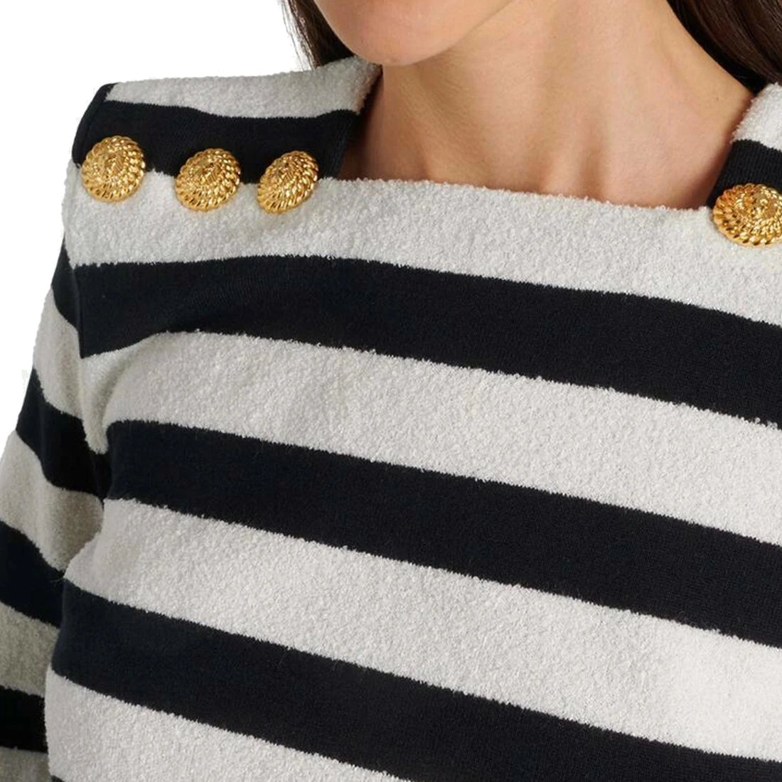 Balmain Striped Jersey Top