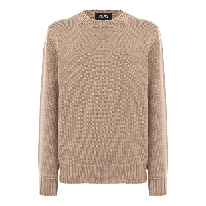 Alpha Studio Sweaters Camel Man