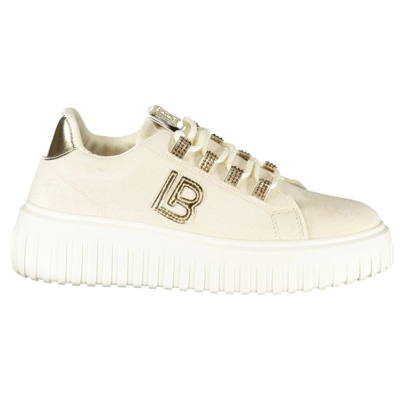 Beige Sports Shoes with Laces for Women