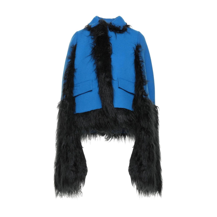 Maison Margiela Faux Fur Trimmed Cape Jacket
