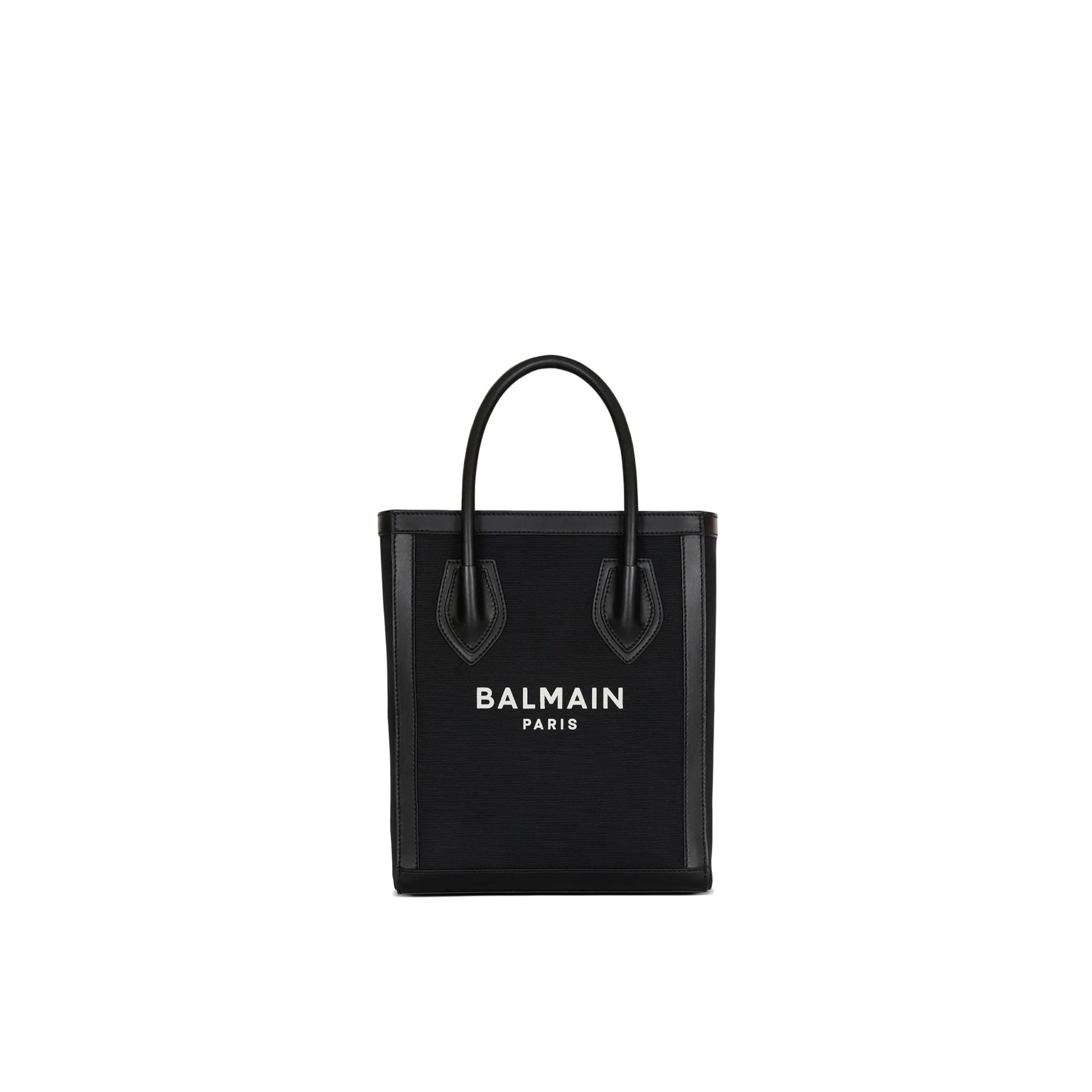 Balmain leather-trimmed Canvas Tote Bag