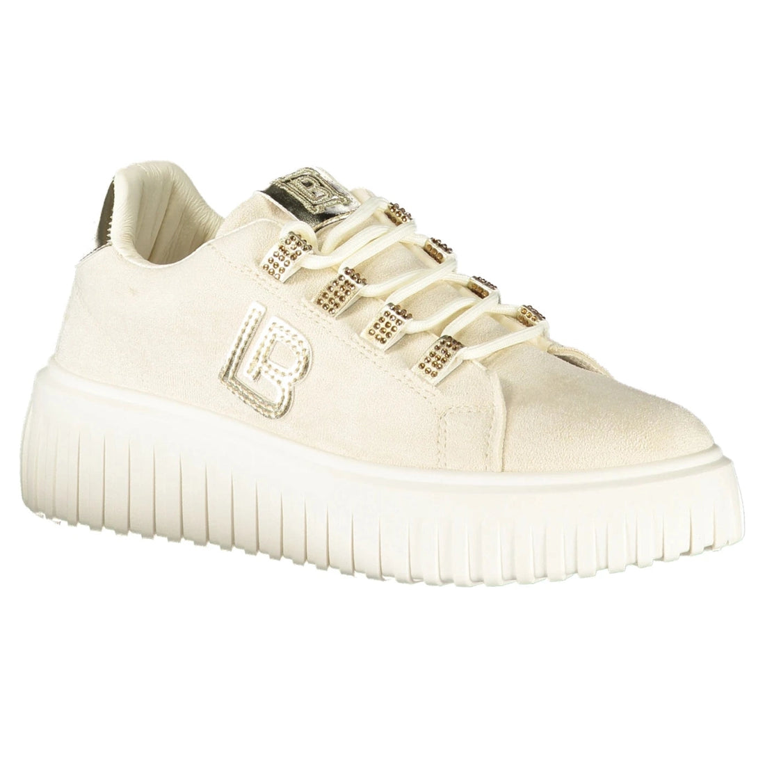Beige Sports Shoes with Laces for Women