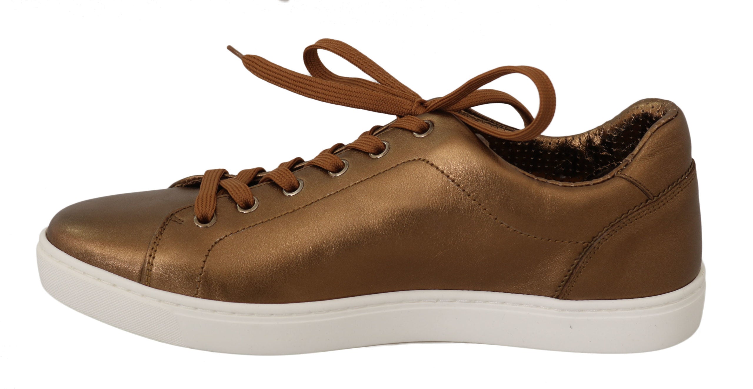 Dolce &amp; Gabbana Goldene Metallic-Leder-Sneaker