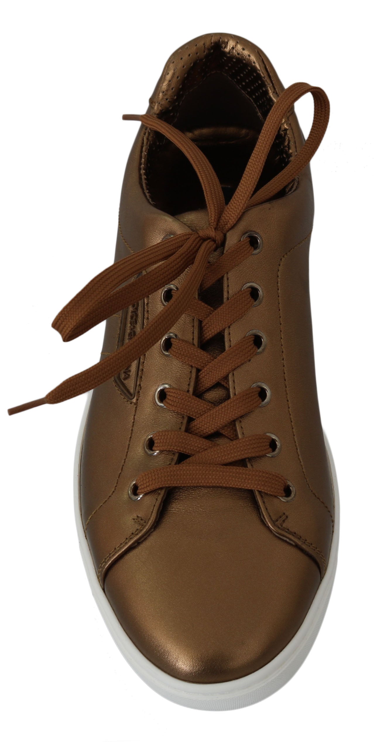 Dolce &amp; Gabbana Goldene Metallic-Leder-Sneaker