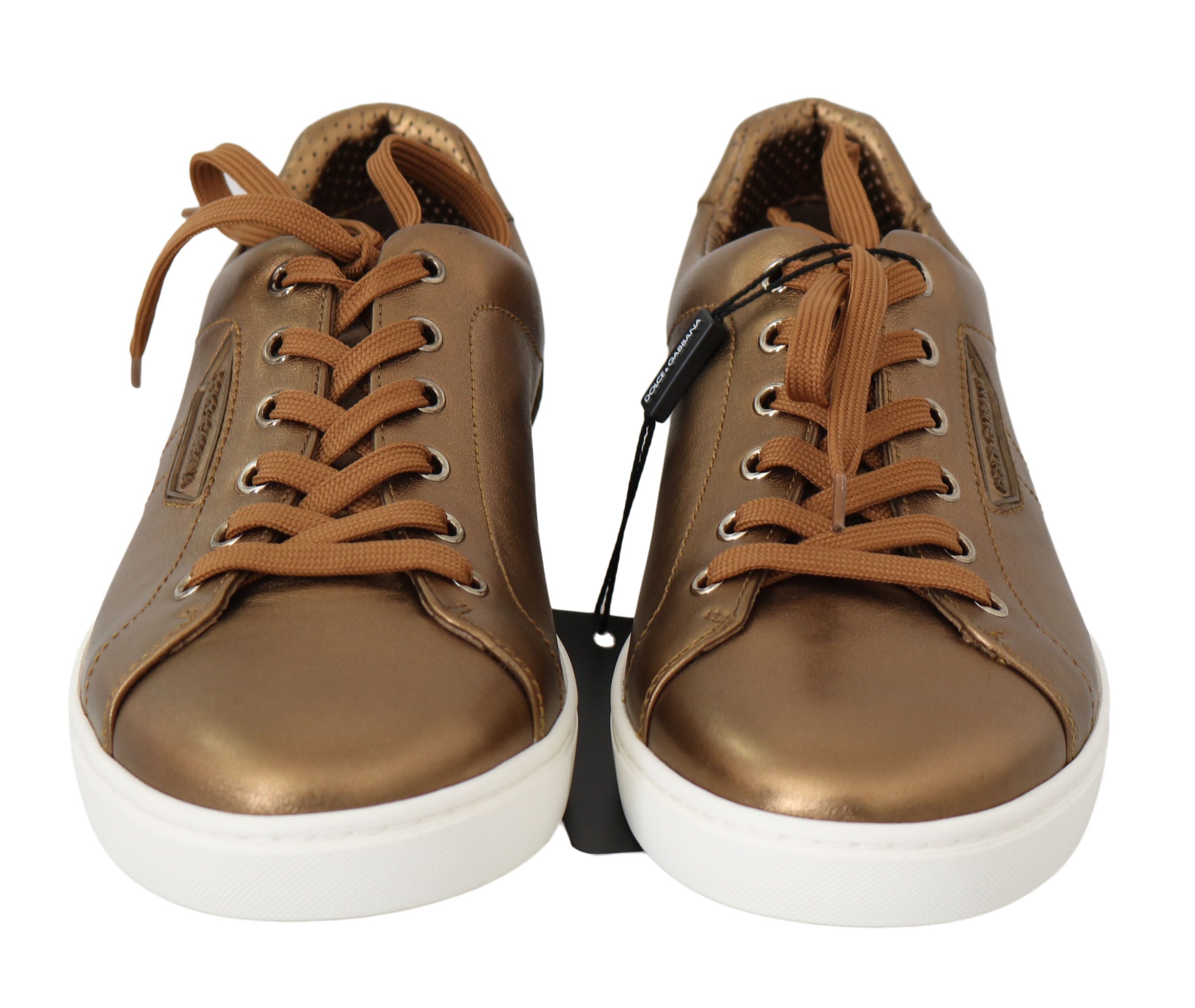Dolce &amp; Gabbana Goldene Metallic-Leder-Sneaker