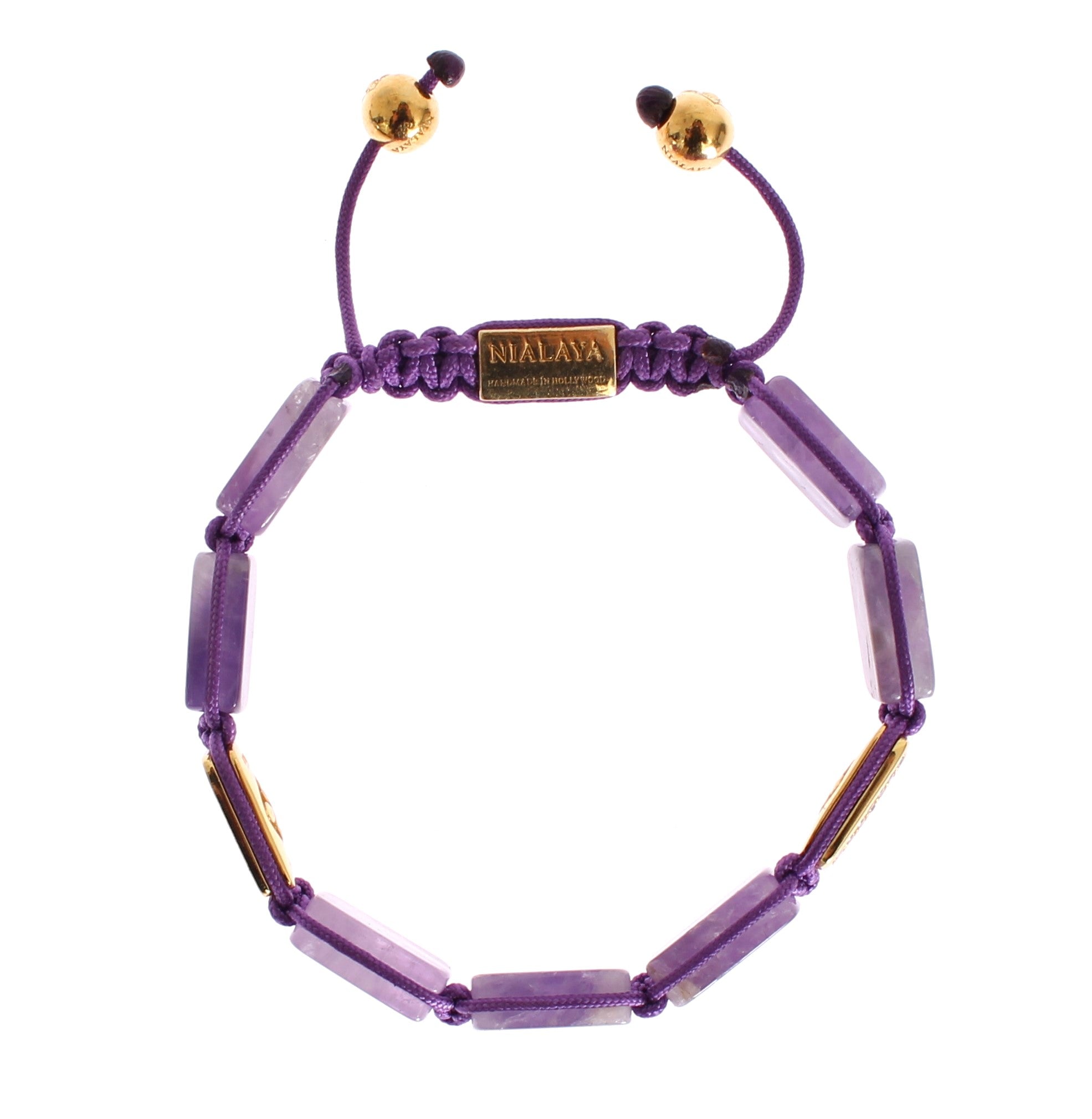 Nialaya Dazzling Diamond vergoldetes Amethyst-Armband