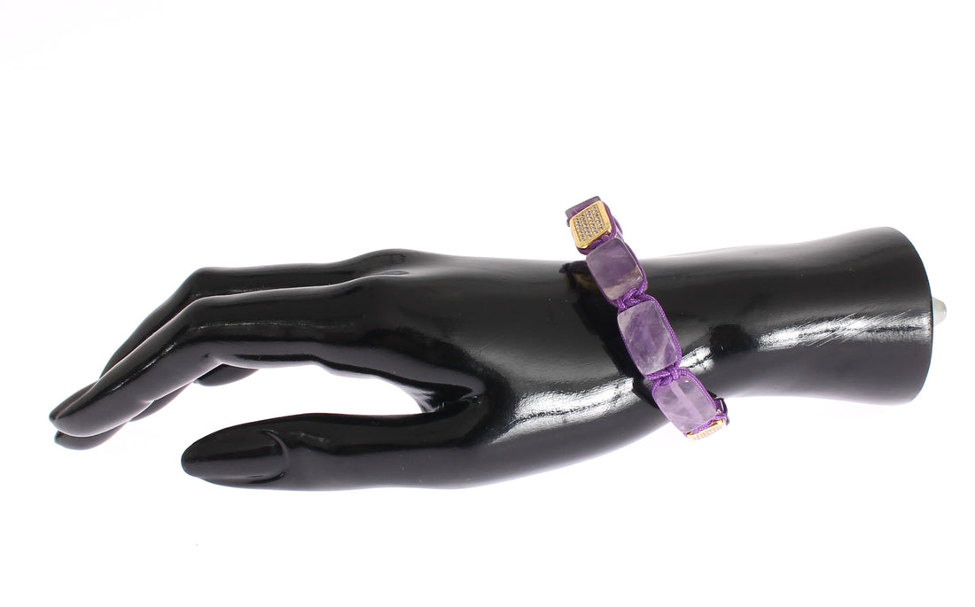Nialaya Dazzling Diamond vergoldetes Amethyst-Armband