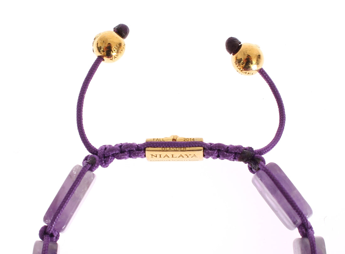 Nialaya Dazzling Diamond vergoldetes Amethyst-Armband