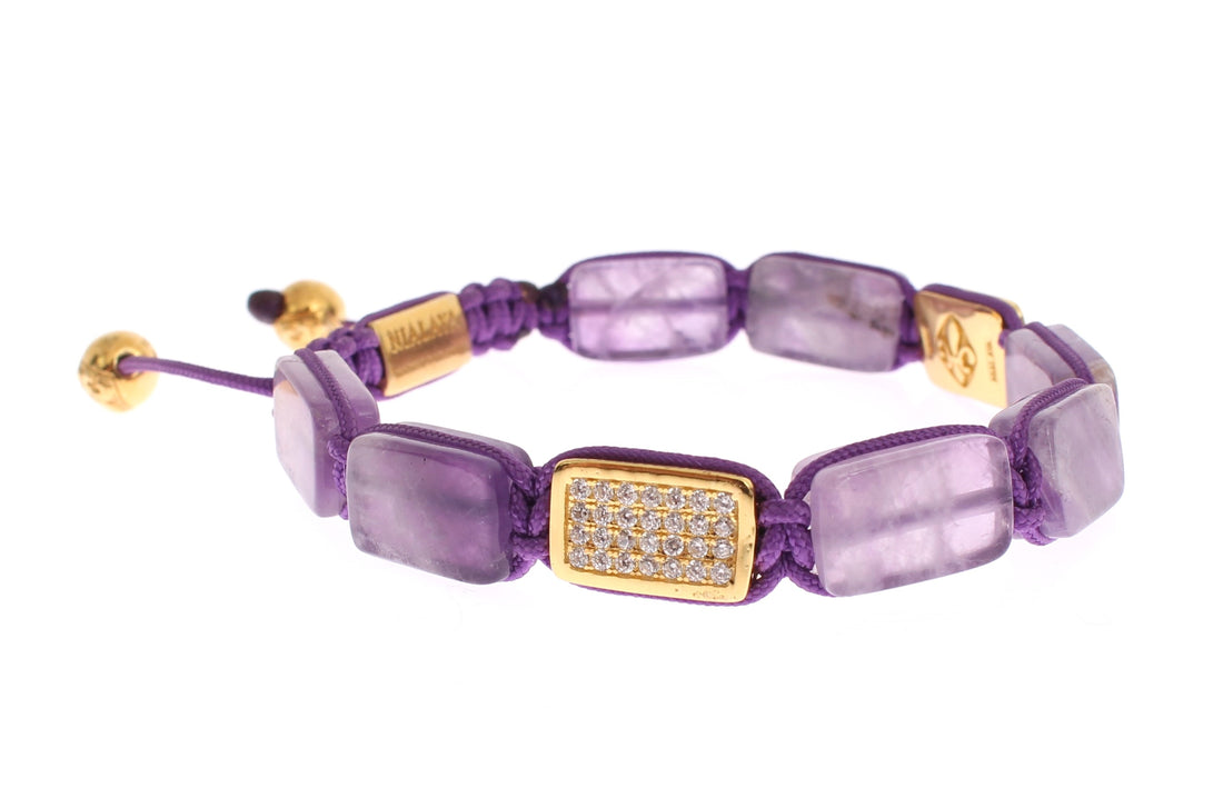 Nialaya Dazzling Diamond vergoldetes Amethyst-Armband