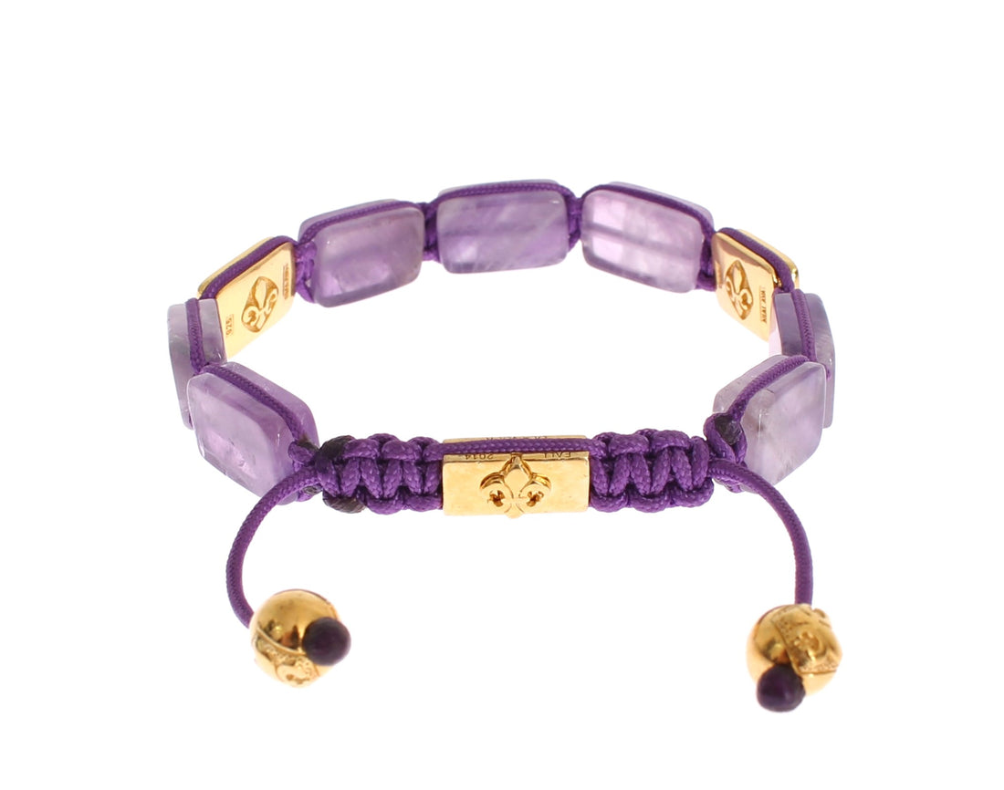 Nialaya Dazzling Diamond vergoldetes Amethyst-Armband