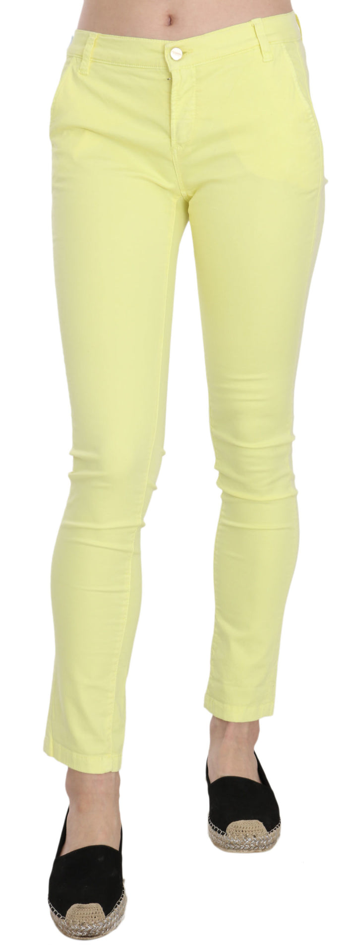 PINKO Schicke, gelbe Skinny-Freizeithose mit niedriger Taille