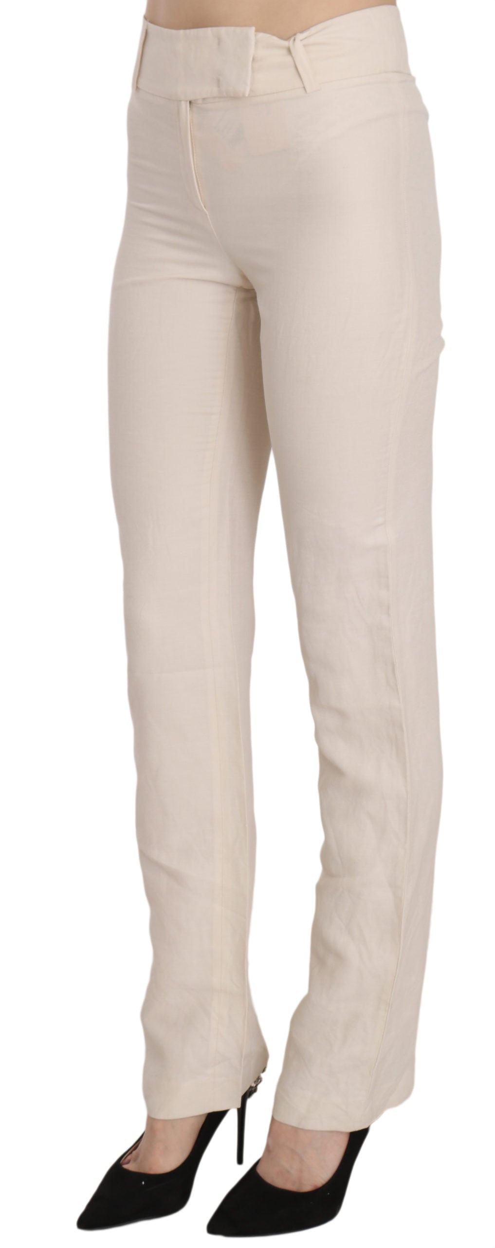 LAUREL Elegance – Weiße Schlaghose mit hoher Taille