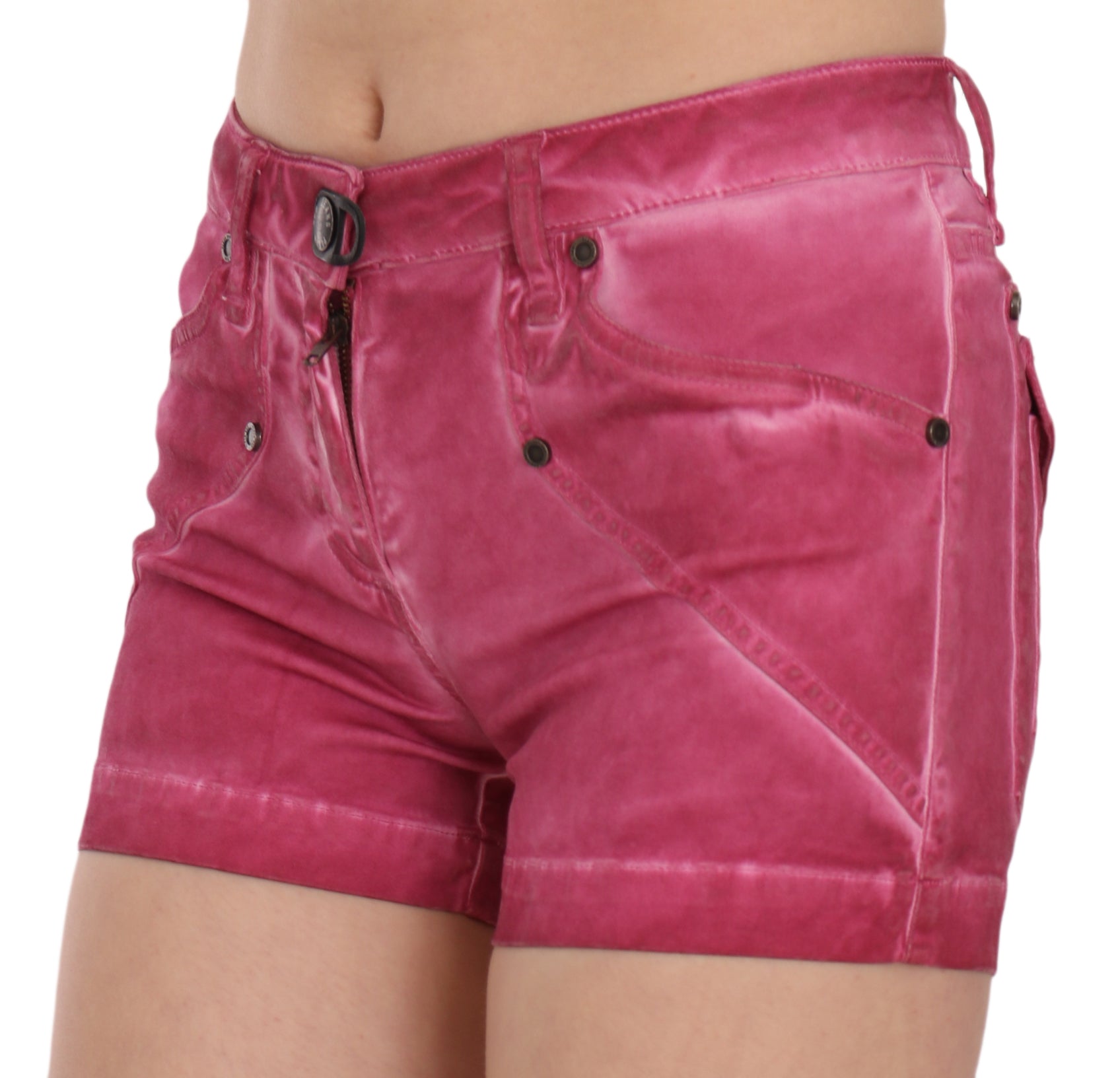 PLEIN SUD Schicke rosa verwaschene Jeansshorts