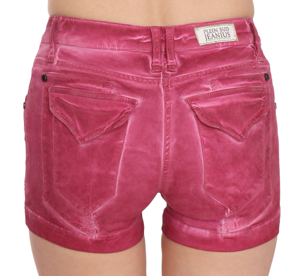 PLEIN SUD Schicke rosa verwaschene Jeansshorts