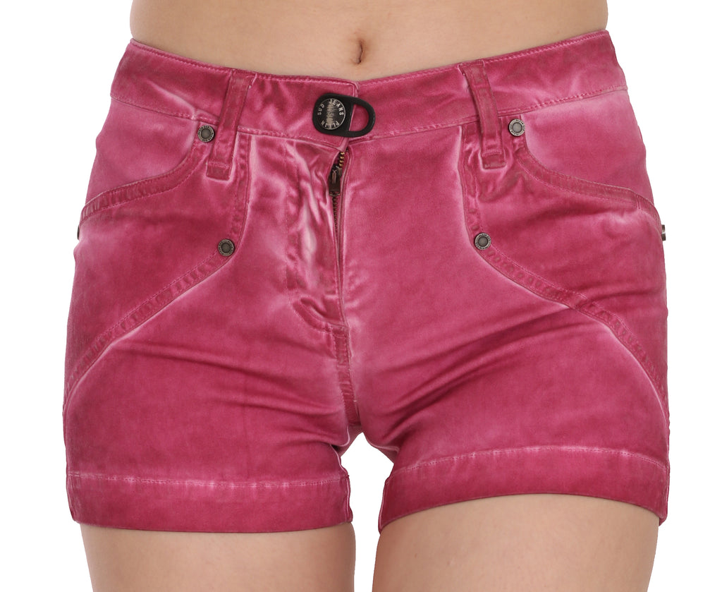 PLEIN SUD Schicke rosa verwaschene Jeansshorts
