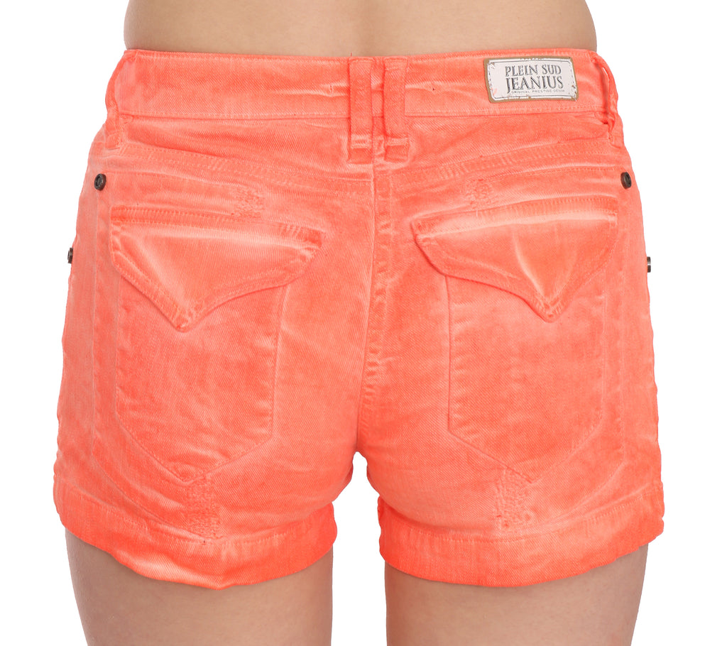 PLEIN SUD Schicke orange Mini-Shorts mit mittlerer Taille