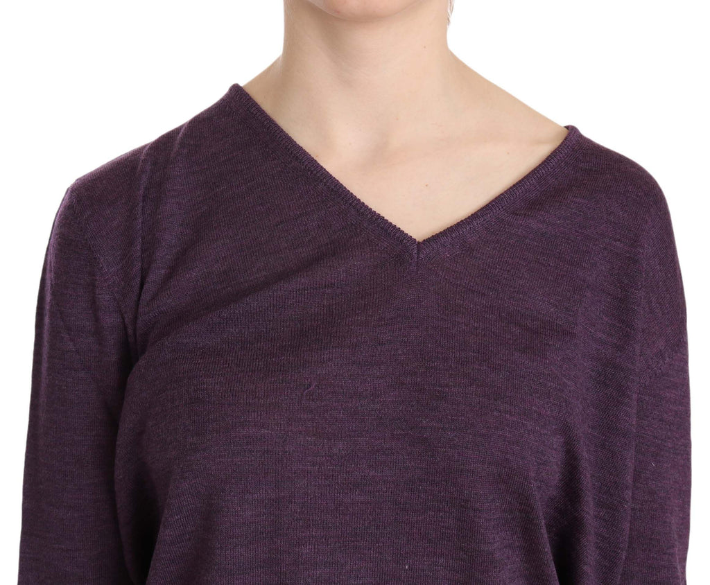 BYBLOS Elegante lila Wollbluse mit V-Ausschnitt