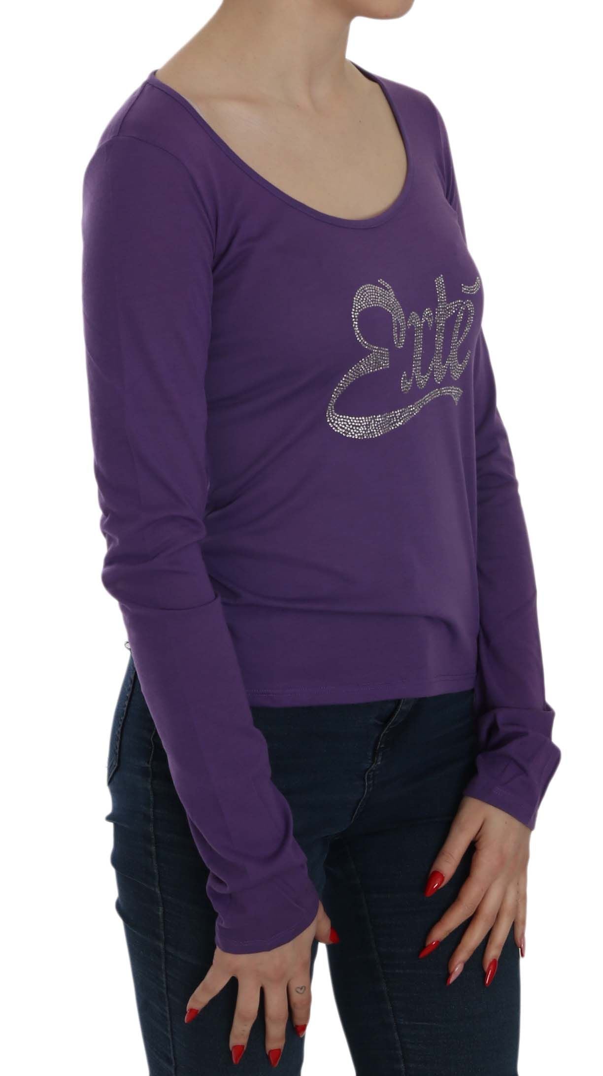 Exte Bluse mit U-Ausschnitt und Kristallverzierung