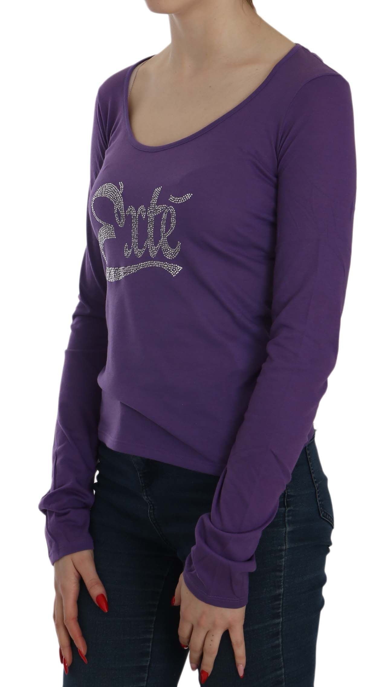 Exte Bluse mit U-Ausschnitt und Kristallverzierung
