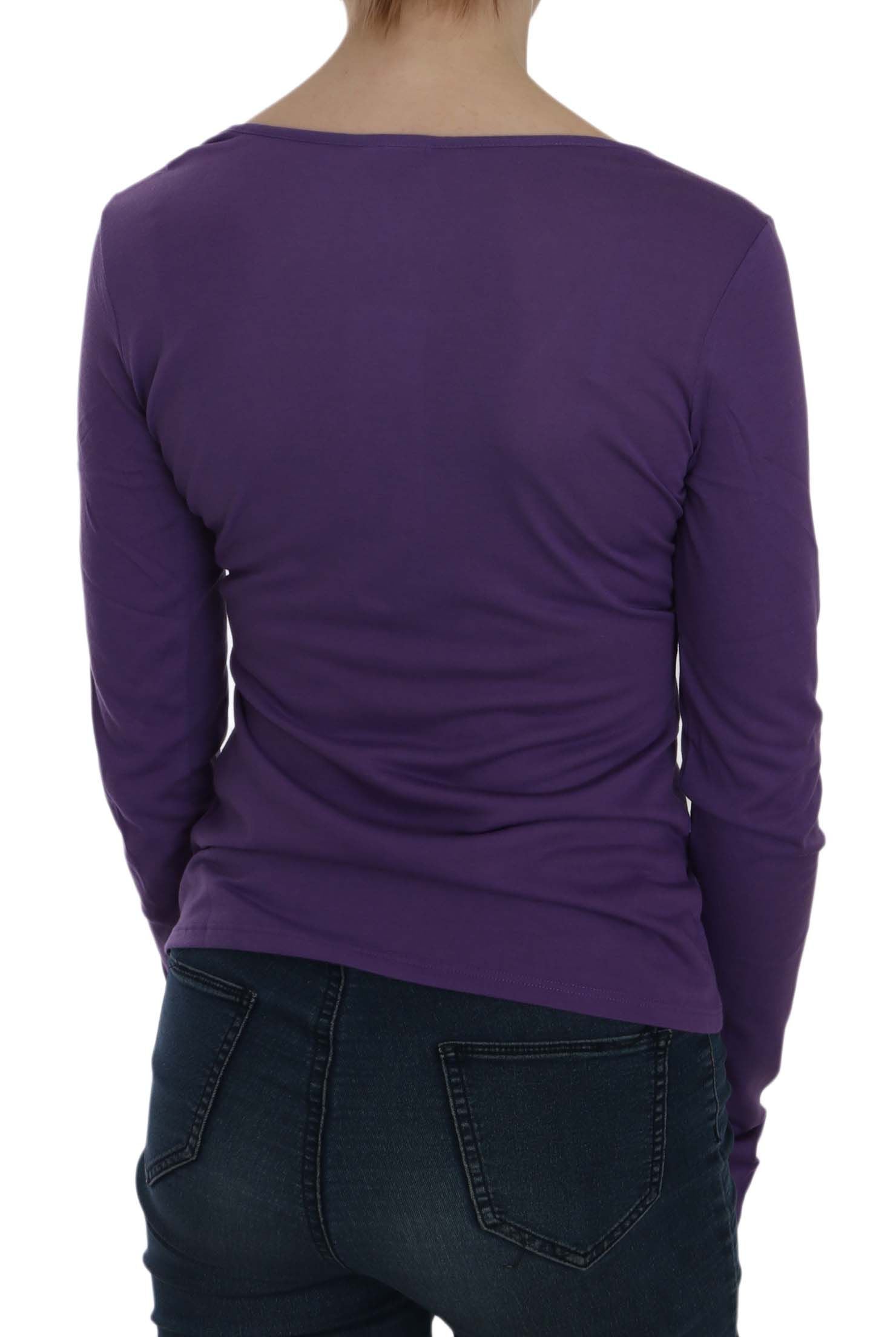 Exte Bluse mit U-Ausschnitt und Kristallverzierung