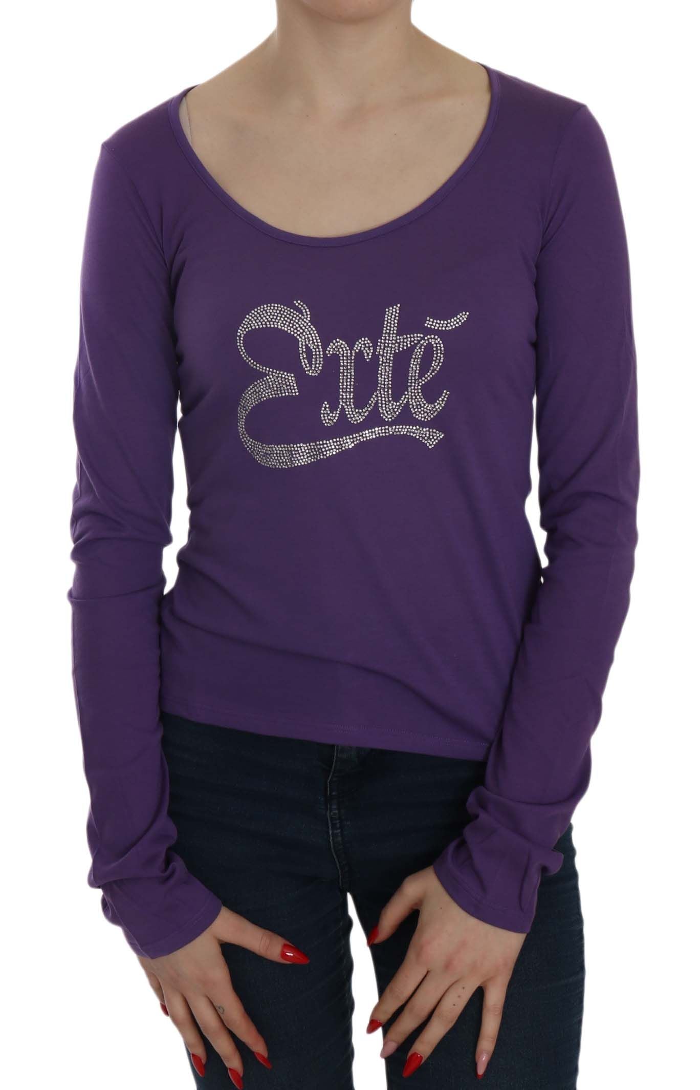 Exte Bluse mit U-Ausschnitt und Kristallverzierung