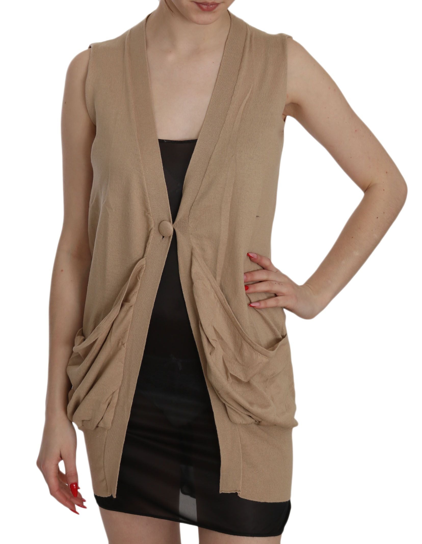 PINK MEMORIES Elegantes ärmelloses Cardigan-Top aus Baumwolle