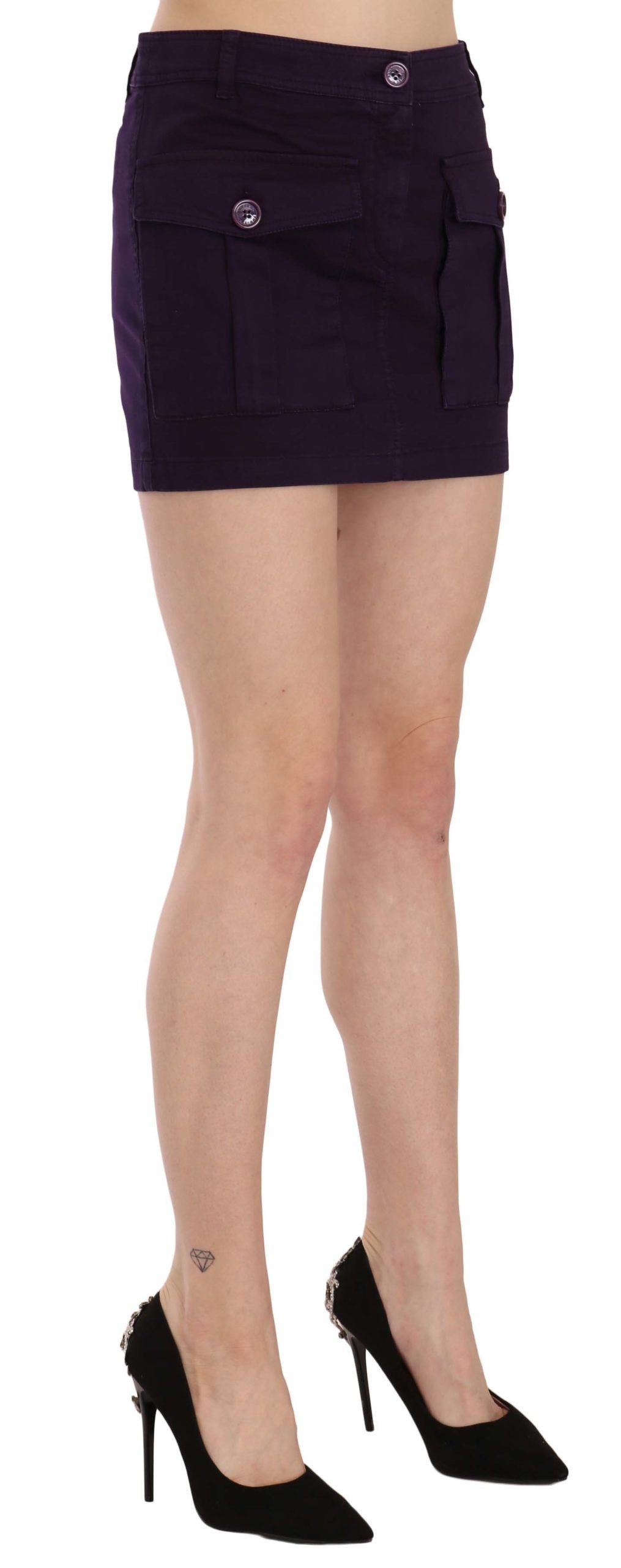 GF Ferre Eleganter lila Minirock mit hoher Taille in A-Linie