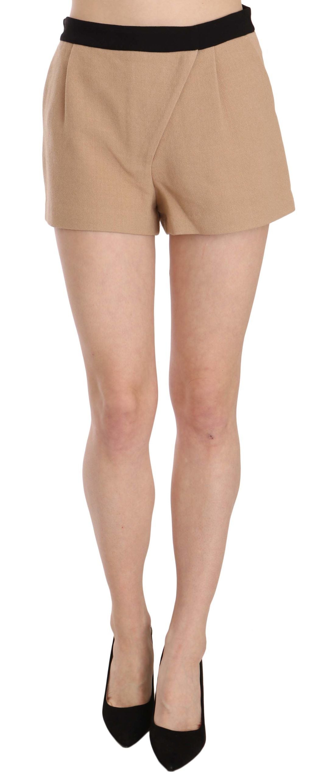 Costume National Chic Beige Mini-Shorts mit mittlerer Taille