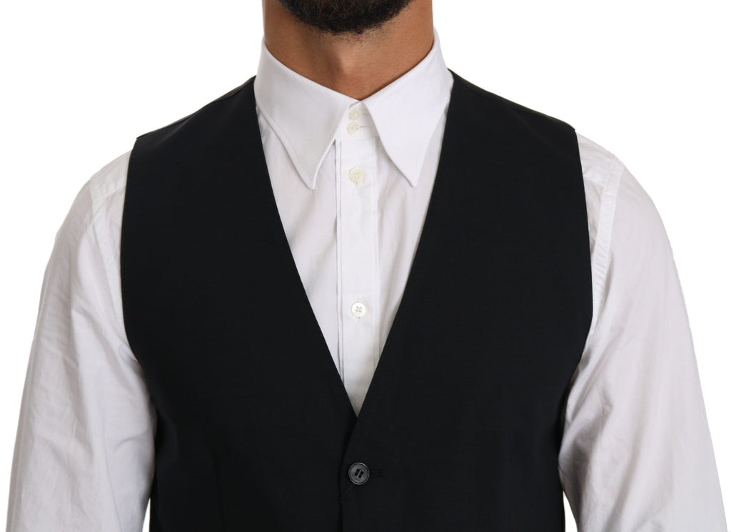 Dolce &amp; Gabbana – Elegante, blaue Weste aus Wollmischung