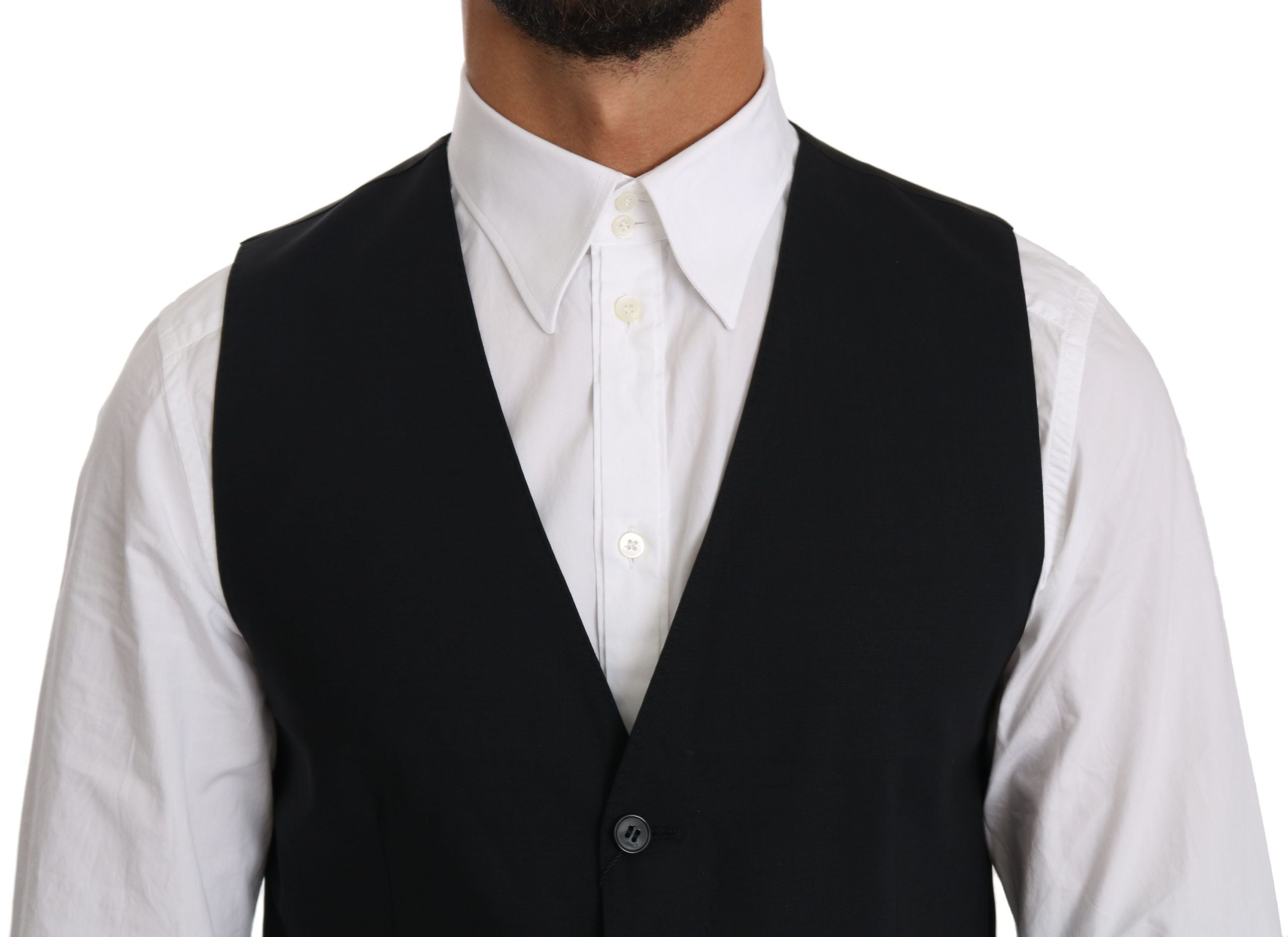 Dolce &amp; Gabbana – Elegante, blaue Weste aus Wollmischung