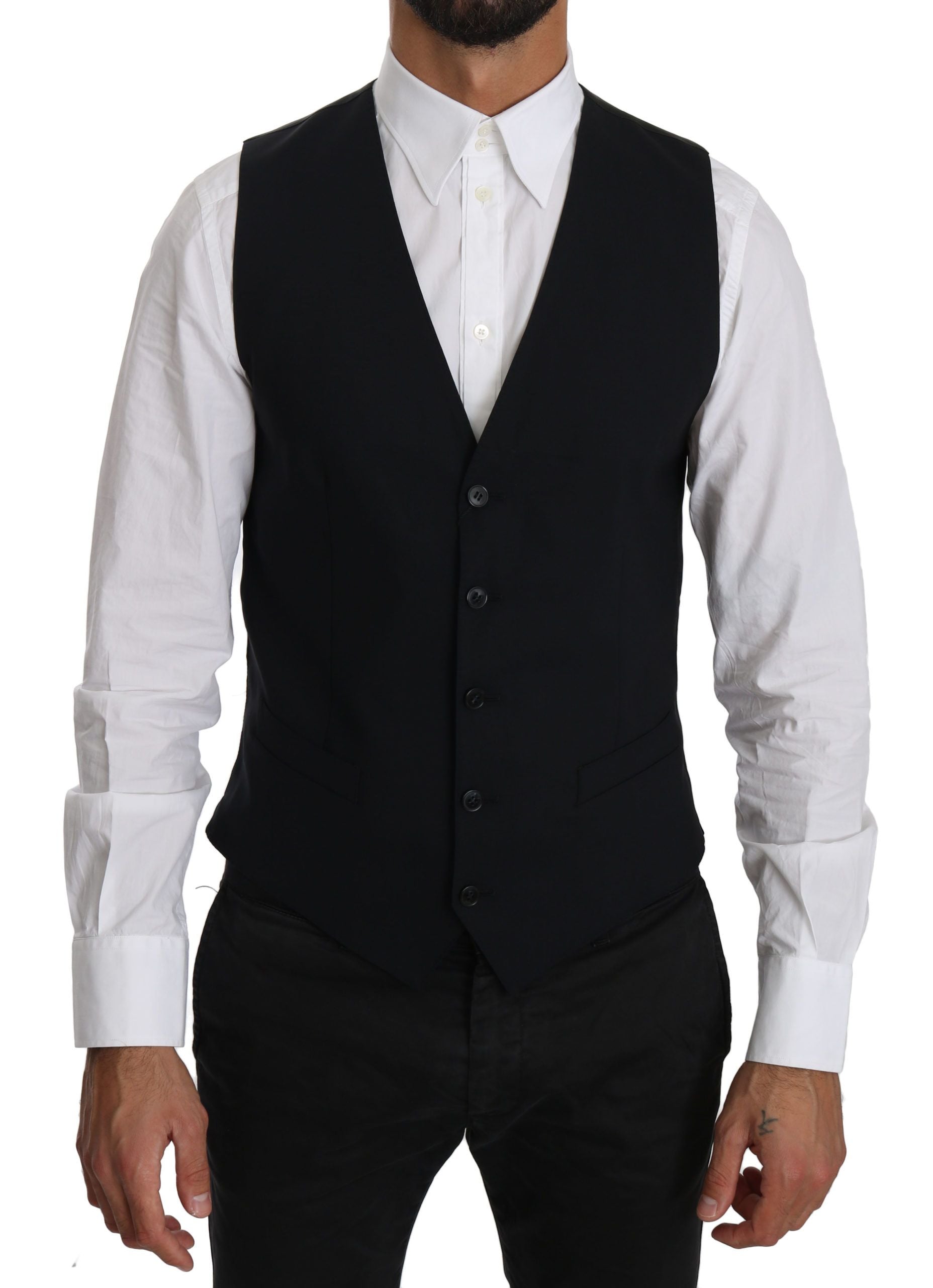Dolce &amp; Gabbana – Elegante, blaue Weste aus Wollmischung