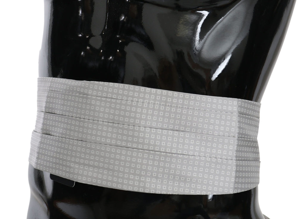 Dolce &amp; Gabbana Eleganter grauer Seidenkummerbund