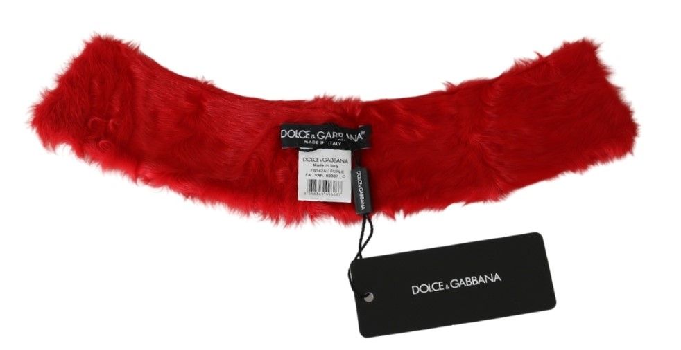 Dolce &amp; Gabbana Eleganter roter Lammfellschal